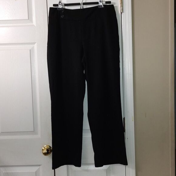 Dress barn Petite black dress office casual  wide leg slacks pants  Sz 8P - Picture 1 of 5